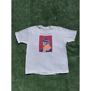 Vintage 1992 Start Each Day With A Smile Single Stitch White Funny T-Shirt Sz XL